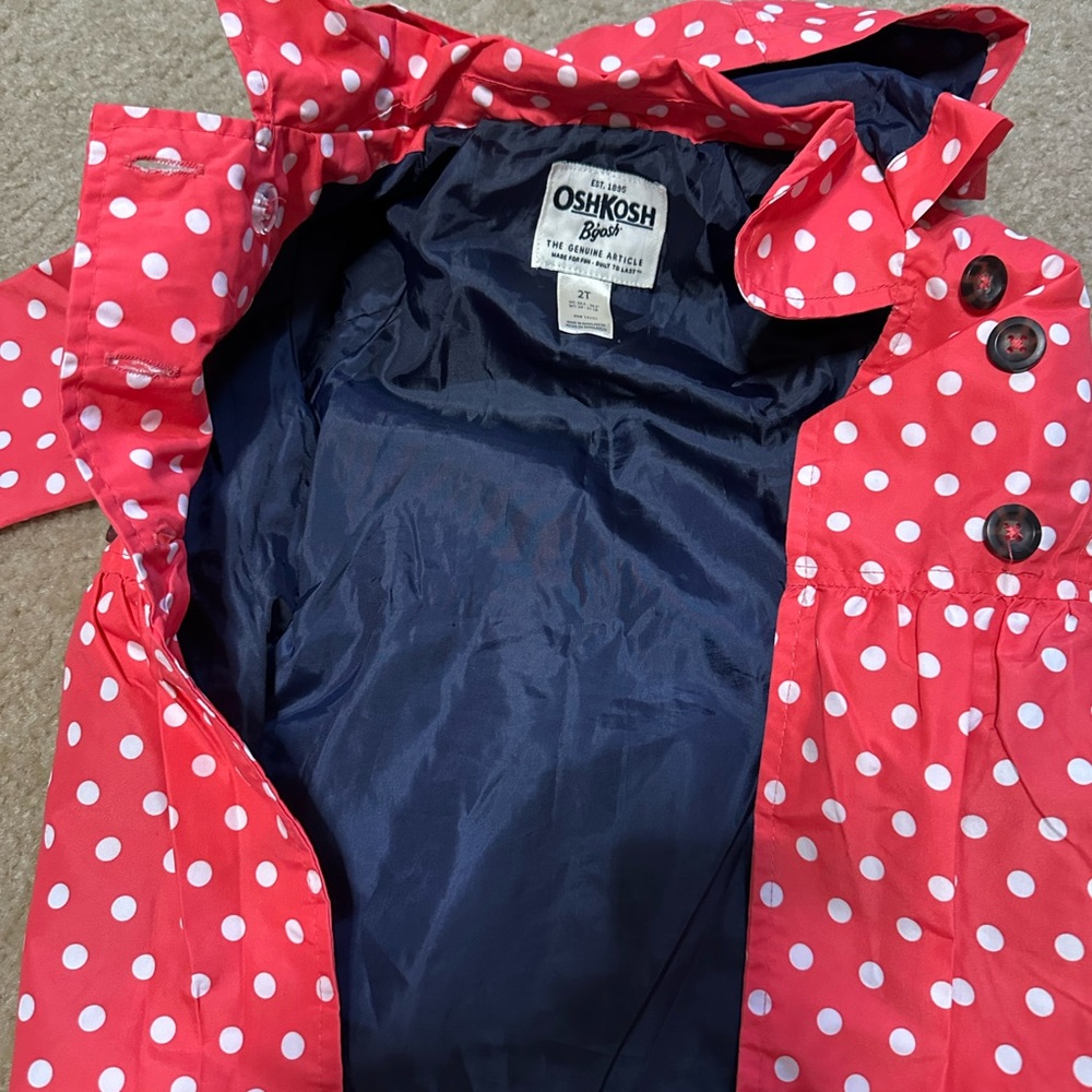 ☔️❤️ OshKosh B’gosh Toddler Rain Jacket 2T ❤️☔️ - Picture 6 of 6